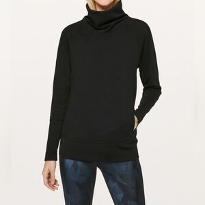 Lululemon Pullover Sweatshirt Size 6 Black High Lines Modal French Terry Lounge